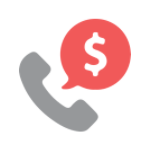 Icon of phone with a dollar sign